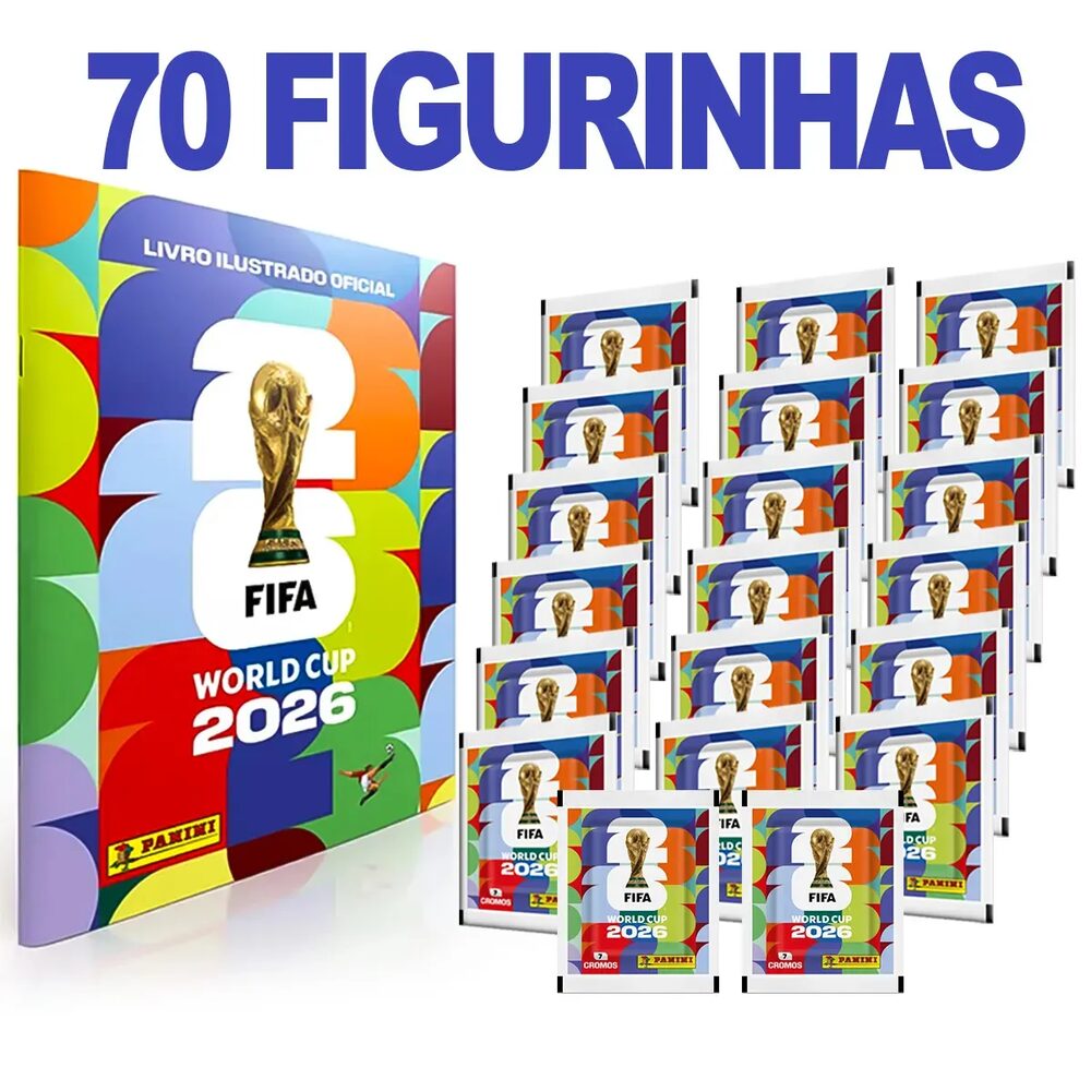 Álbum Copa do Mundo FIFA 2026 Capa Mole + 70 Figurinhas Panini